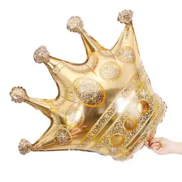 Golden Crown-Shaped Balloon